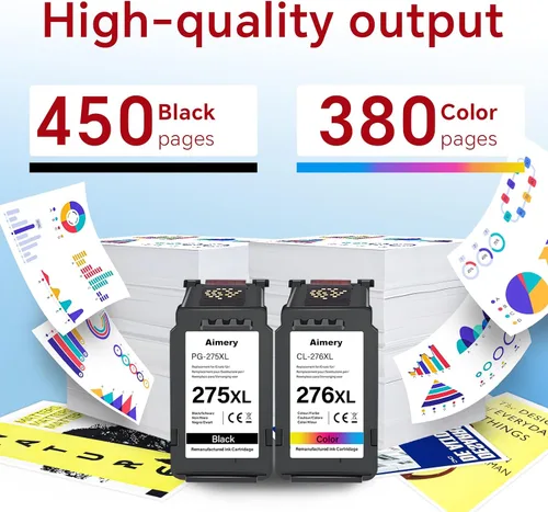 Miniatura 4 de 275XL 276XL - Paquete combinado de cartuchos de tinta de repuesto para Canon Ink PG-275 CL-276 compatible con Pixma TR4720 Series TR4722 TS3520