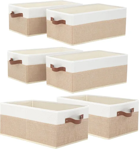 Miniatura 11 de Contenedores Organizadores de Armario Paquete de 3, Contenedores de Almacenamiento Grandes para Estantes, Cajas Cestas de Almacenamiento Plegables