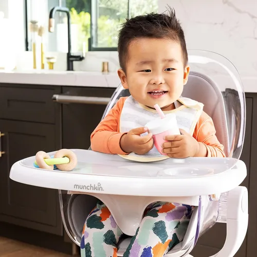 Miniatura 3 de Munchkin Vaso con popote con tapa extraíble, para bebés y niños pequeños de 6 meses en adelante, 4 onzas, silicona, coral/rosa