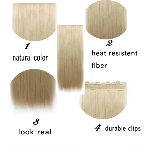 Miniatura 3 de Extensiones de cabello sintético con clip, de 24 pulgadas, 4.23 oz, extensiones de cabello natural lacio, color rosa y rojo, 5 extensiones de #118C