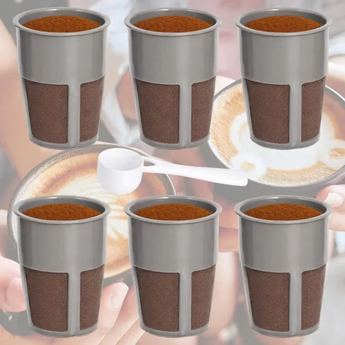 Miniatura 8 de Podoy K400 - Filtro de café reutilizable interior compatible con Keurigg My K Cup 2.0 K250 K300/350/375 /450/475, filtro universal reutilizable gris