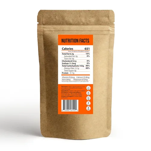 Miniatura 2 de Sorgo orgánico de grano entero de 2 libras - Grano antiguo sin gluten Alta fibra y proteína a base de plantas Mejor que el arroz y la quinua