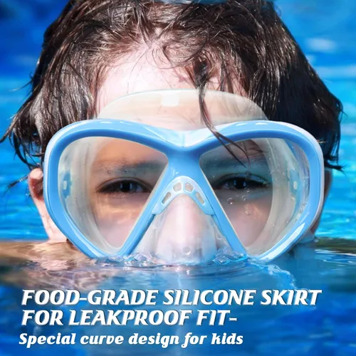 Miniatura 2 de ACQCES Gafas de natación para niños, máscara de buceo para niños y niñas de 5 a 15 años, gafas de natación antivaho de dos colores con cubierta