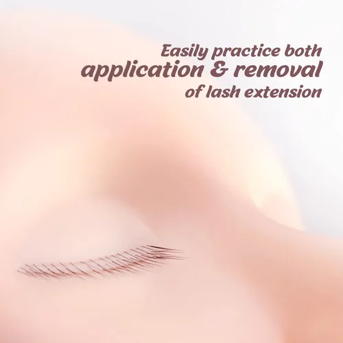Miniatura 3 de Amber Lash Cabeza de maniquí con pestañas incrustadas en capas, para extensión de pestañas y práctica de maquillaje permanente, con pestañas