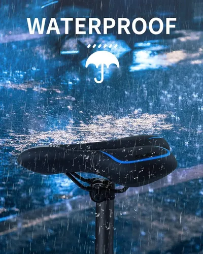 Miniatura 4 de MSDADA Asiento de bicicleta de gel para hombres y mujeres, asiento de bicicleta impermeable, cómodo y suave cojín