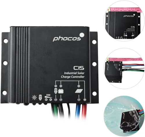 Miniatura 4 de Phocos Controlador de carga solar IP68 de 10 amperios, regulador de trabajo automático de 12/24 VCC, sistema de luz solar fuera de la rejilla