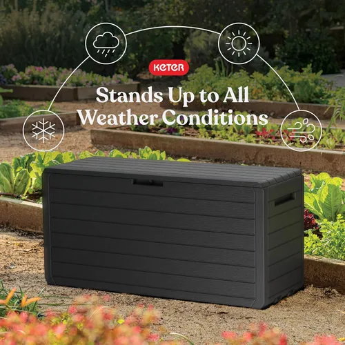 Miniatura 3 de Keter Atlas - Caja de 70 galones – Caja de almacenamiento al aire libre resistente a la intemperie para patio, patio y piscina, construcción