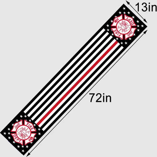 Miniatura 2 de Camino de mesa con temática de bombero, mantel de cocina y comedor, para decoración de fiestas en interiores y exteriores, 13 x 72 pulgadas