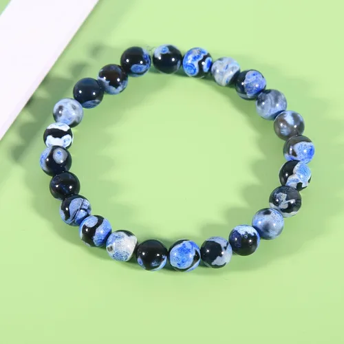 Miniatura 5 de 63 cuentas de piedra sueltas de ágata de fuego azul natural natural de 0.236 pulgadas (0.236 in) para fabricación de joyas de 15.5 pulgadas, 1 hebra