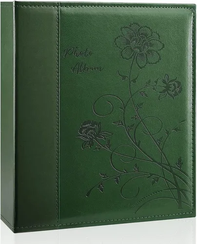 Miniatura 8 de Álbum de fotos de 8x10 con páginas transparentes y bolsillos, cubierta de piel, deslizable, para 50 fotos verticales de 8x10, libro de fotos