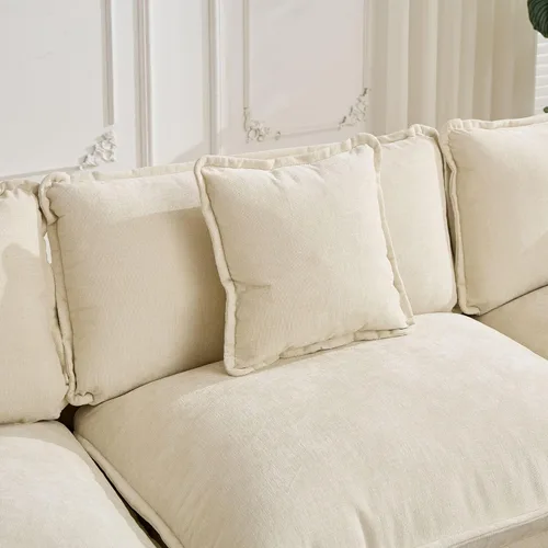 Miniatura 6 de Sofá Sillones de felpilla transpirable de 150 pulgadas para sala con diseño ergonómico, sofás para sala con modular flexible para espacios de vida