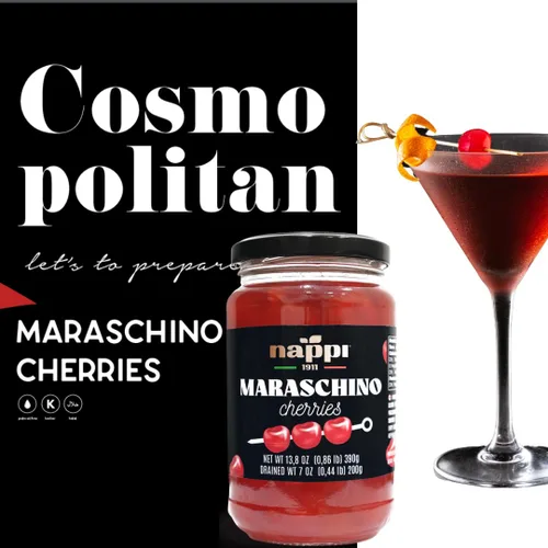 Miniatura 3 de Nappi 1991, Cerezas al marrasquino sin tallos, Cereza roja, 14 oz (390 g),Producto de Italia