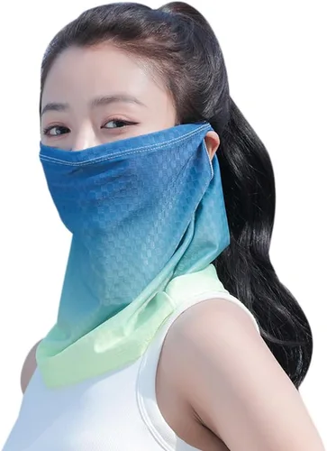 Miniatura 6 de Protector facial unisex UV multiusos protector para el cuello, polaina elástica para la cara con bucles para las orejas