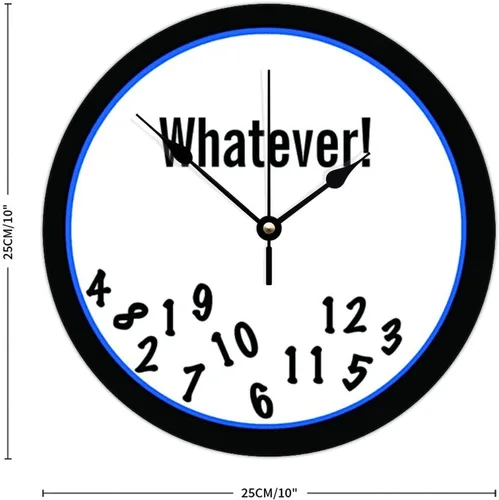 Miniatura 4 de ArogGeld Whatever Funny - Reloj de pared personalizado de 10 pulgadas, redondo de madera vintage, funciona con pilas, grande, silencioso, Lo que sea