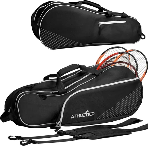 Bolsa de tenis Athletico para 6 raquetas | Acolchada para proteger las raquetas y ligera | Para jugadores de tenis profesionales o principiantes |