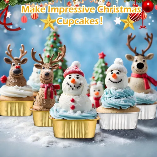 Miniatura 3 de Aoriher 150 mini moldes para tartas de 10 onzas con tapas, papel de aluminio para hornear, desechables, cuadrados de 4 x 4 pulgadas, molde grande