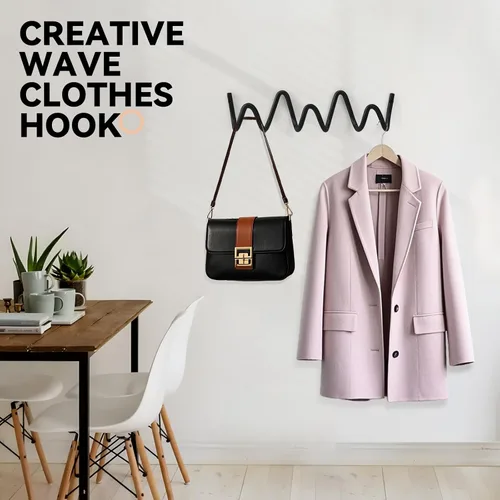 Miniatura 3 de Perchero de Pared con Montaje en Pared, Ganchos de Pared Creativos con Capacidad de 20KG, Fácil Instalación, Ganchos Multiusos para Abrigo, Negro