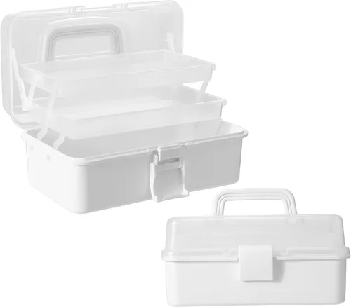 Miniatura 7 de 11(in) Caja Organizadora Plegable Versátil de Tres Capas, Ideal para Arte y Manualidades, Juguetes, Suministros de Costura, Joyería y Herramientas