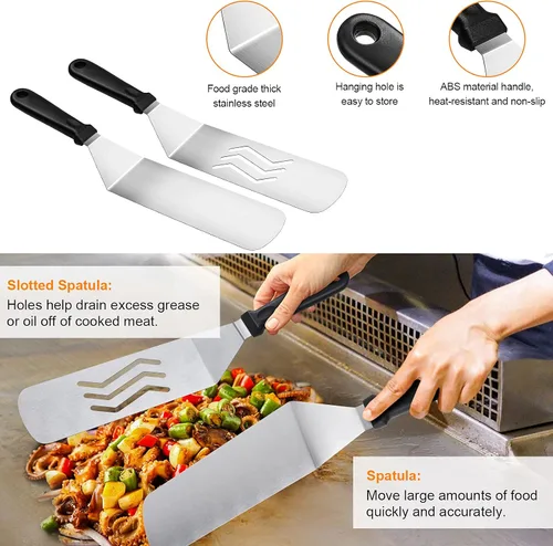 Miniatura 3 de Blackstone Kit de accesorios para parrilla, 16 piezas de accesorios de parrilla plana para Blackstone y chef de campamento con espátula, raspador