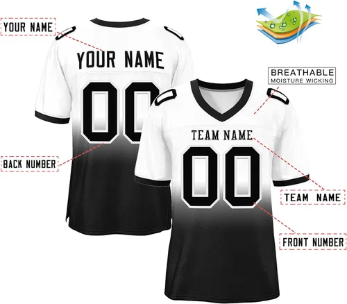 Miniatura 2 de Camisetas de fútbol personalizadas de malla, camisetas de fútbol atléticas con costura, número de nombre del equipo personalizado para adultos