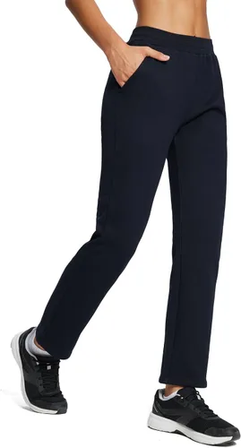 BALEAF - Pantalones elásticos de viaje con bolsillos con cremallera, pantalones de golf y atléticos de cintura alta con FPU50+ para trabajo y uso