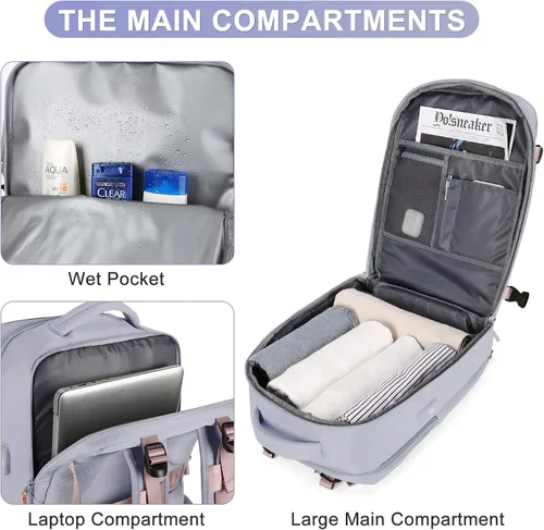 Miniatura 4 de Mochila casual de viaje, Púrpura claro, Mochilas Daypack