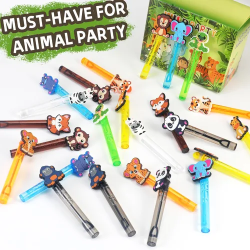 Miniatura 4 de 24 varitas de burbujas de animales para decoración de baby shower, temática de safari y selva, suministros de fiesta, relleno de bolsas de regalo