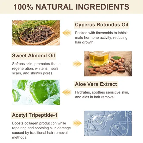 Miniatura 2 de Aceite Cyperus Rotundus para depilación, aceite natural 100% puro para reducir el crecimiento no deseado del cabello, hidrata y suaviza la piel