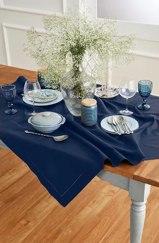 Miniatura 7 de Solino Home Mantel cuadrado de lino y algodón con vainica, 52 x 52 pulgadas, lavable a máquina para verano, 4 de julio