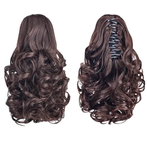 Miniatura 307 de Extensiones de cola de caballo de cabello rubio, extensiones de cola de caballo para mujer, pinza de extensiones de cabello rizado de 12 pulgadas
