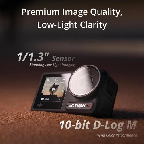 Miniatura 2 de DJI Osmo Action 4 Combo estándar, cámara de acción impermeable con sensor de 1/1.3 pulgadas, video 4K/120fps, impresionantes imágenes con poca luz