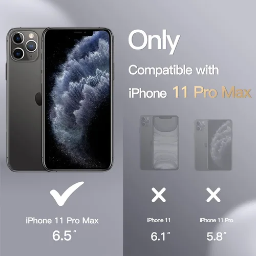 Miniatura 2 de JETech Funda de silicona para iPhone 11 Pro Max de 6.5 pulgadas, suave al tacto, funda protectora de cuerpo completo, a prueba de golpes con forro