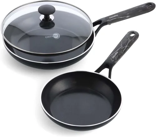 Miniatura 12 de GreenPan SmartShape - Juego de 6 ollas y sartenes de cerámica saludable, antiadherente, sin PFAS, apto para lavavajillas, rojo