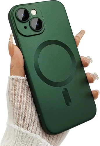 Miniatura 13 de ankofave Funda Magnética para iPhone 14 Plus para Mujeres, Funda Resistente Mate de Lujo Diseño Suave Metálico con Protector de Lente de Cámara