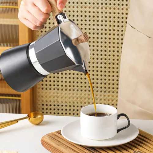 Miniatura 3 de Moka Pot - Cafetera de 5.1 fl oz, 10.1 fl oz, 6 tazas, cafetera italiana, cafetera de cocina italiana, cafetera de aluminio para café expreso