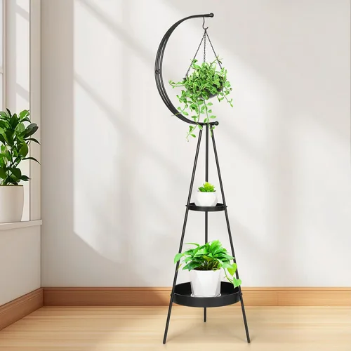 Miniatura 8 de airogym Soporte para Plantas, Soporte de Metal para Plantas de Interior y Exterior, Estante Moderno de Hierro para Macetas de Flores, Estante