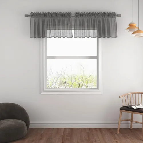 Miniatura 110 de UPOPO Paneles de Cortina Beige Pequeños Cortinas Transparentes de Gasa de 16 Pulgadas de Largo Cortinas de Cocina de Voile con Textura de Lino