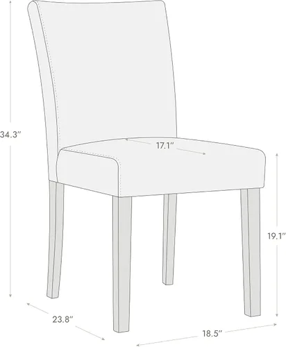 Miniatura 3 de Watson & Whitely Juego de 6 Sillas de Comedor Tapizadas, Sillas de Comedor de Tela sin Brazos con Patas de Madera Maciza y Respaldo para Cocina