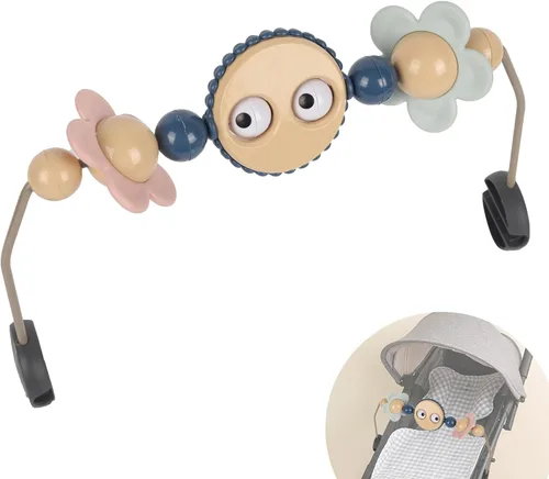 Miniatura 7 de Barra de juguete para mecedora de bebé, juguete con ojos saltones que reproduce música y bolas que hacen sonidos tintineantes, accesorio