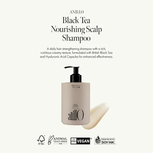Miniatura 2 de Champú Vegano Nutritivo para el Cuero Cabelludo con Té Negro, Ácido Hialurónico y Aminoácidos para Fortalecer la Barrera del Cuero Cabelludo, Aroma