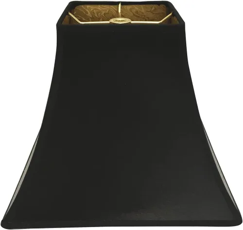 Miniatura 12 de Royal Designs - Pantalla de lámpara cuadrada con tapa dura, accesorio de clip redondo, negro, forro dorado de pelo de caballo, (4 x 4) x 8 x 7
