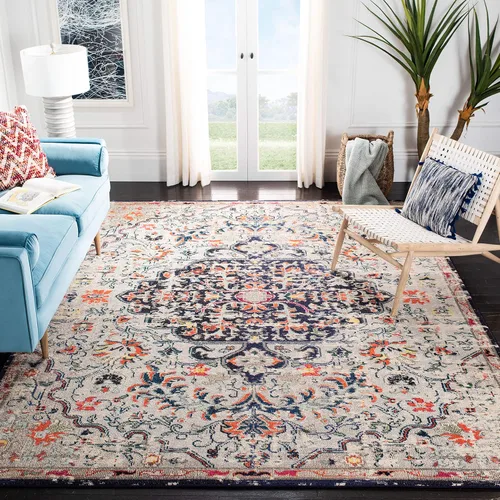 Miniatura 15 de SAFAVIEH Colección Madison MAD447B - Tapete bohemio con medallón antiguo y elegante, no desprende pelusa, para la sala, dormitorio, comedor