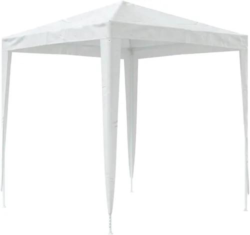 Miniatura 8 de vidaXL vidaXL - Tienda de campaña para fiestas, tienda de campaña al aire libre con techo, glorieta de patio con marco de acero, sombrilla de Blanco
