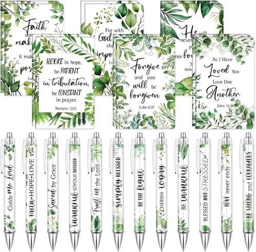 Miniatura 9 de Colarr 24 juegos de regalos cristianos a granel para mujeres, bolígrafos con versículos bíblicos de Navidad, cuadernos, bolígrafos religiosos