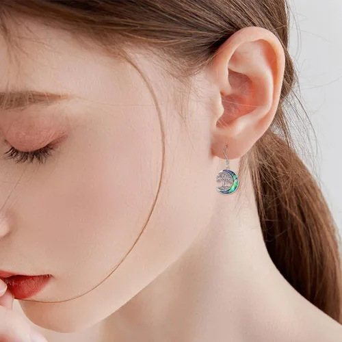Miniatura 6 de ONEFINITY Aretes colgantes de plata de ley con el árbol de la vida para mujeres y niñas, regalos de Navidad