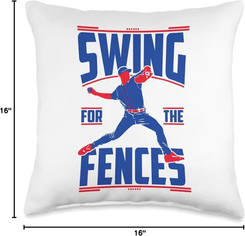 Miniatura 4 de Funny QB quaterback Baseball jokes Cojín de béisbol con citas divertidas para columpios de las vallas, 16 x 16 pulgadas, multicolor
