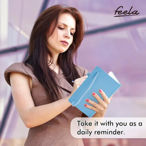 Miniatura 7 de feela Paquete de 5 Cuadernos Diarios a Granel, Diarios Clásicos de Tapa Dura con Líneas Rayadas con Portabolígrafos para Mujeres y Niñas, 5 azul