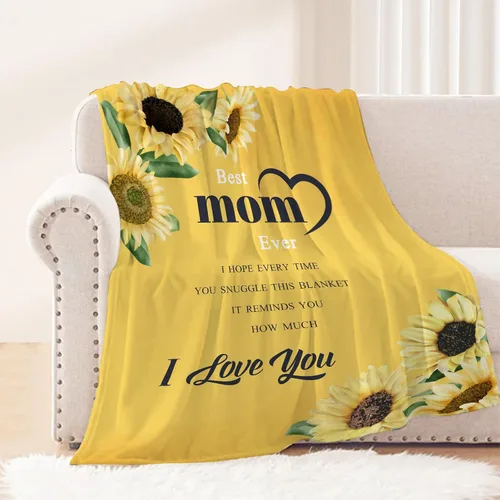 Miniatura 9 de Manta de regalo para el día de la madre, de hija, hijo, cumpleaños, San Valentín, para mamá, abuela, mujeres, Love You Best Mom Ever, suave, sofá
