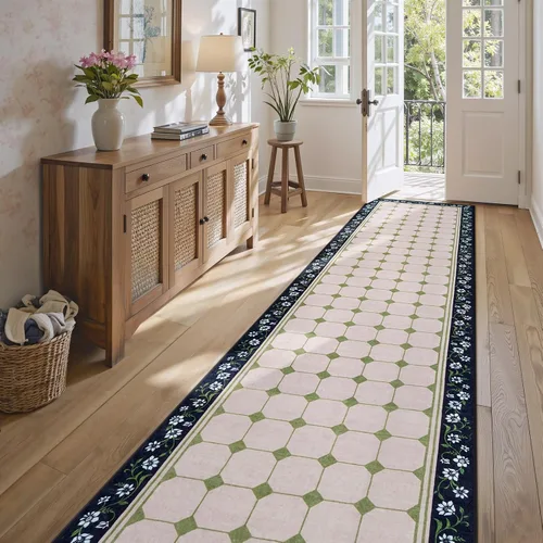 Miniatura 3 de Anidaroel Alfombra Pasillo Larga 3x12 pies, Alfombras Antideslizantes Lavables para Cocina, Suave Ultra Delgada Interior Boho Alfombra Pasillo