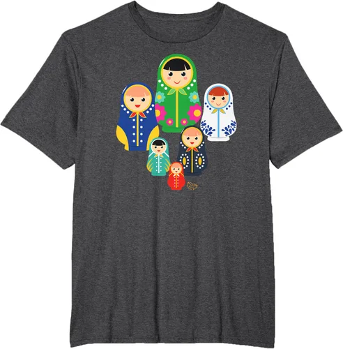 Miniatura 18 de Matryoshka Russian Nesting Dolls, Rusia - Camiseta de regalo, Azul / Patchwork, S